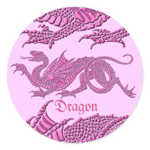 Heraldic Dragon (Pink) - Sticker