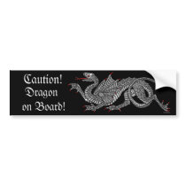 Heraldic Dragon (Silver) - Bumper Sticker