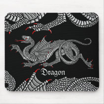 Heraldic Dragon (Silver) - Mousepad