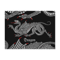 Heraldic Dragon (Silver) - Postcard