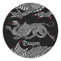 Heraldic Dragon (Silver) - Sticker