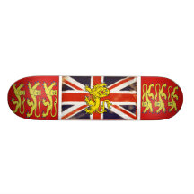 Heraldry Lion Vintage Union Jack Skate Board Deck
