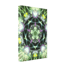 Herbilicious Geometry Fractal Mandala  Wrapped Can Stretched Canvas Prints