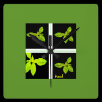 Herbs - basil clock wall clocks