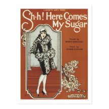 Here Come's My Sugar Vintage Songbook Cover Postcards