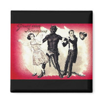 Here Comes The Krampus 3 Magnet