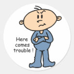 Here Comes Trouble Baby (BLUE) Sticker