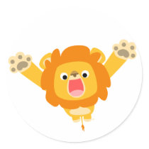 Here comes Trouble (cute cartoon Lion) sticker