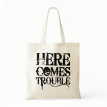 Here Comes Trouble Shirt Canvas Bags