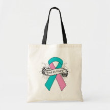 Hereditary Breast Cancer Find A Cure Ribbon Tote Bag