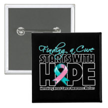 Hereditary Breast Cancer Finding a Cure Starts Wit Pinback Button