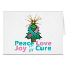 Hereditary Breast Cancer Peace Love Joy Cure Card