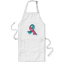 Hereditary Breast Cancer Slogan Watermark Ribbon Aprons