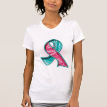 Hereditary Breast Cancer Slogan Watermark Ribbon T-shirts