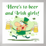Here's to Beer and Irish Girls T-shirts and Gifts Print