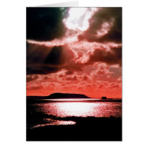 HERM ISLAND AT SUNSET CARD