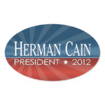 Herman Cain 2012 Oval Stickers