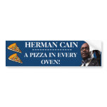 Herman Cain: A Pizza In Every Oven-Blue Background bumper stickers