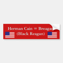 Herman Cain Black Reagan2 Bumper Stickers