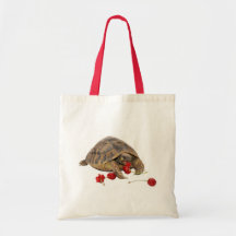Hermann Tortoise and Strawberries Tote Bags