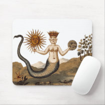 Hermetic Arts Merman Mouspad with sun and moon