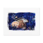 Hermit Crab Christmas Design Against Blue Tinsel