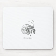 Hermit Crab Illustration (line art) Mouse Pads