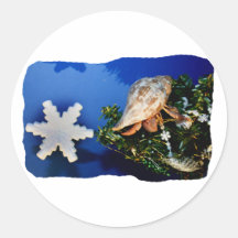 Hermit Crab Star Christmas Tree Design Sticker