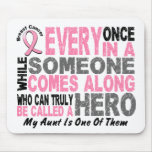 HERO COMES ALONG 1 Aunt BREAST CANCER T-Shirts mousepads