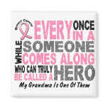 HERO COMES ALONG 1 Grandma BREAST CANCER T-Shirts magnets