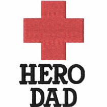 Hero Dad with First Aid Cross Embroidered Polo Shirt