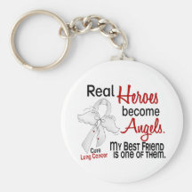 Heroes Become Angels Best Friend Lung Cancer Key Chain