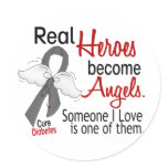Heroes Become Angels Diabetes Round Stickers