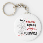 Heroes Become Angels Great Grandpa Lung Cancer Keychains