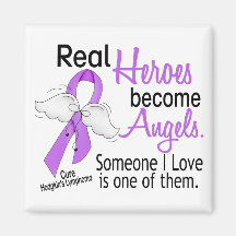 Heroes Become Angels Hodgkins Lymphoma Fridge Magnets