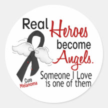 Heroes Become Angels Melanoma Stickers