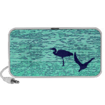 Heron & Black Skimmer Art Doodle Speaker