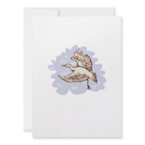 heron crane flying side view personalized announcements
