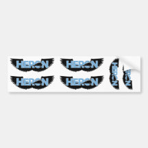 heron logo carolina blue bumper sticker