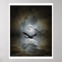 "Heron Moon" Art Print Poster
