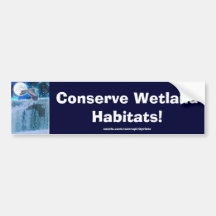 Heron, Moon & Waterfall Fantasy Art Gift Bumper Stickers