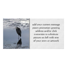 Heron Reflected Customized Photo Card