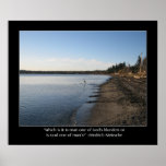 Heron with Nietzsche Quote Poster