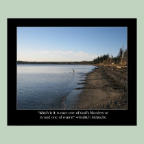 Heron with Nietzsche Quote posters
