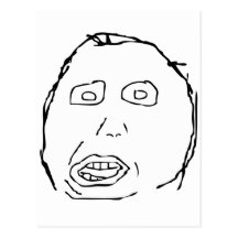 Herp Derp Idiot Rage Face Meme Post Card