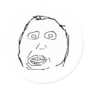 Herp Derp Idiot Rage Face Meme stickers