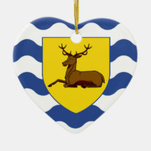 Hertfordshire Flag Heart Christmas Ornaments