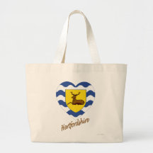Hertfordshire Flag Heart with Name Bags