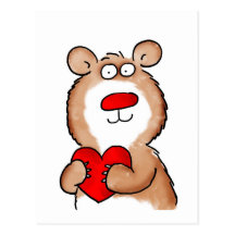 Herzbärchen Postkarte
