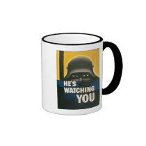 He's Watching You mugs